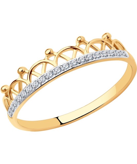 Auksinis žiedas su cirkoniais - Auksiniai žiedai - Goldinga