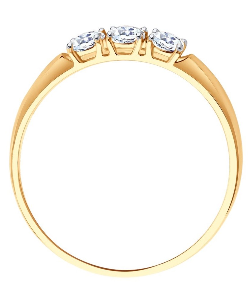 Auksinis žiedas su kristalais - Auksiniai žiedai - Goldinga