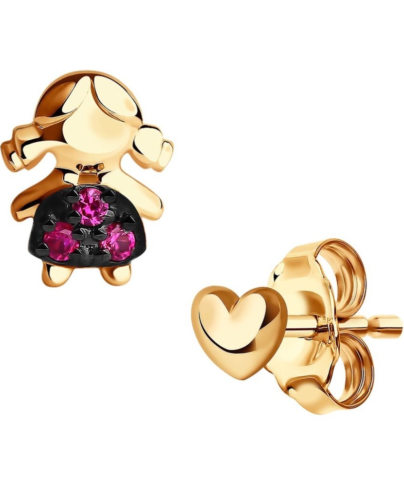 Auksiniai auskarai su korundais - Auksiniai auskarai - Goldinga