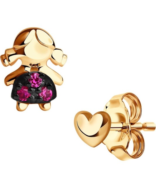 Auksiniai auskarai su korundais - Auksiniai auskarai - Goldinga