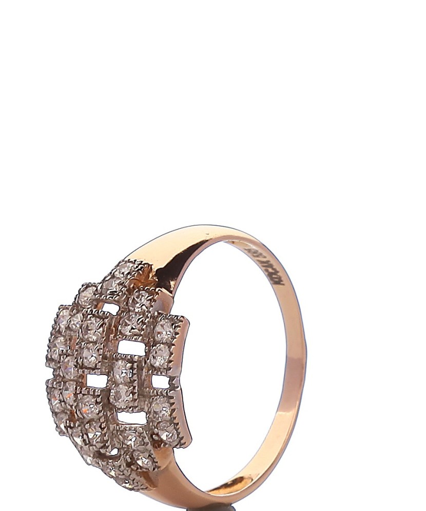 Auksinis žiedas su cirkoniais - Auksiniai žiedai - Goldinga