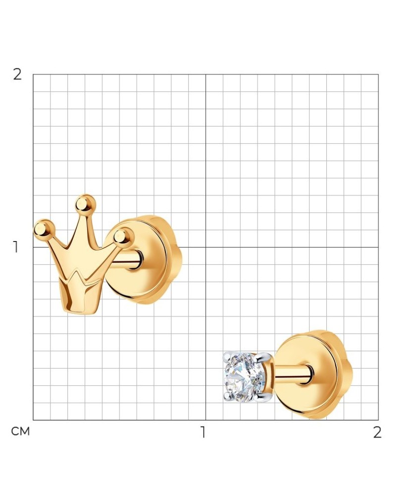 Auksiniai auskarai su cirkoniais - Auksiniai auskarai - Goldinga