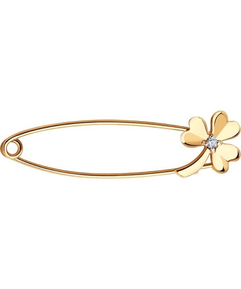 Auksinė sagė su cirkoniu - Sagės - Goldinga