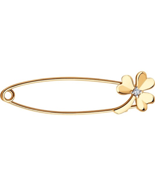 Auksinė sagė su cirkoniu - Sagės - Goldinga