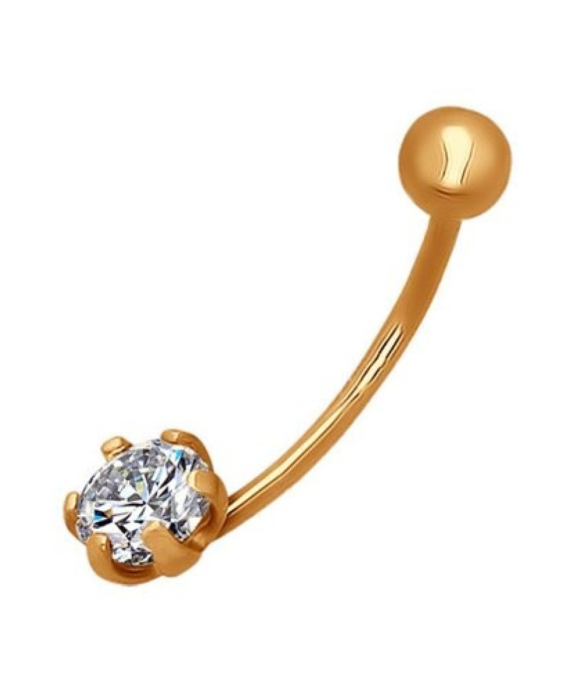 Auskinis auskaras į bambą su cirkoniu - Auskarai į bambą ir nosį - Goldinga