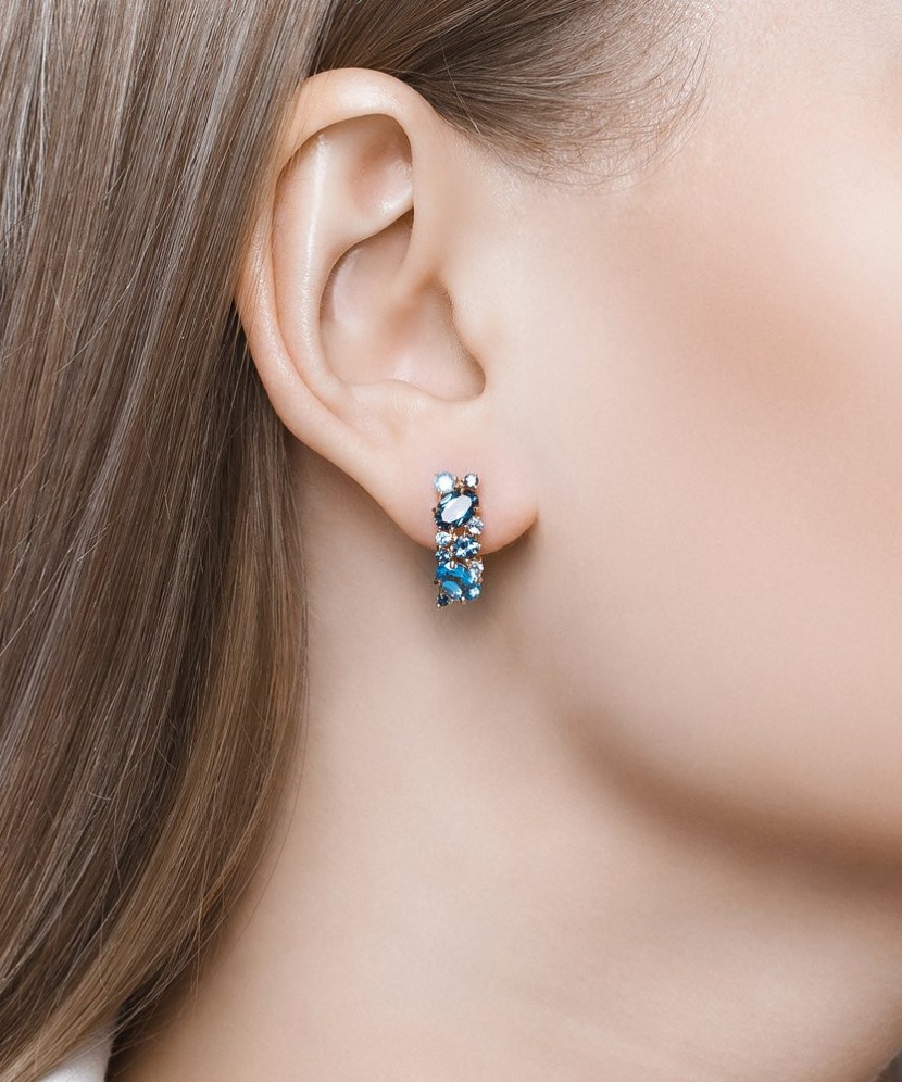 Auksiniai auskarai su London topazais - Auksiniai auskarai - Goldinga