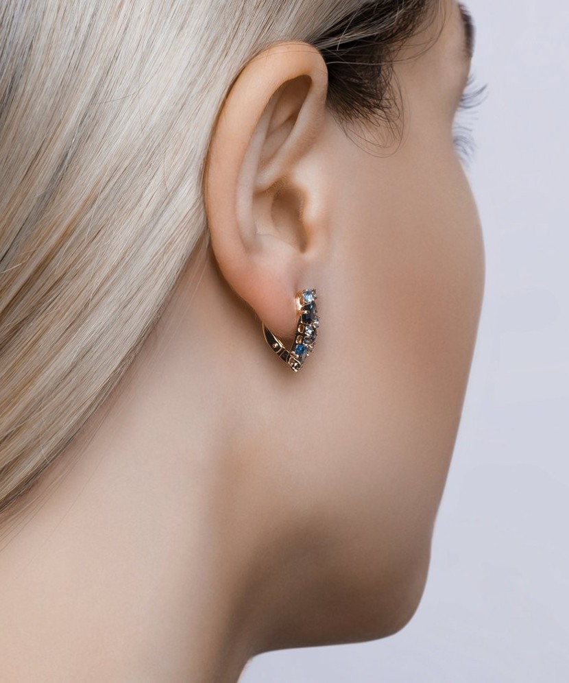 Auksiniai auskarai su London topazais - Auksiniai auskarai - Goldinga