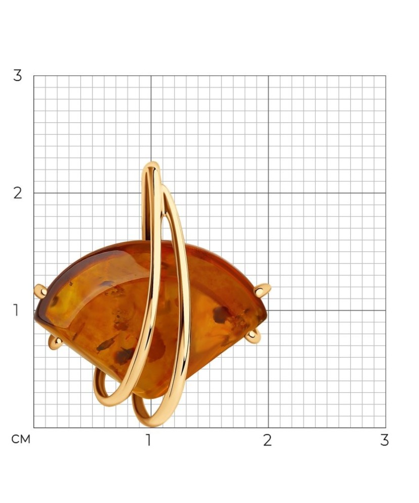 Auksinis pakabukas su gintaru - Auksiniai pakabukai - Goldinga