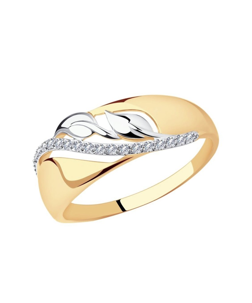 Auksinis žiedas su cirkoniais - Auksiniai žiedai - Goldinga