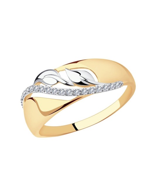 Auksinis žiedas su cirkoniais - Auksiniai žiedai - Goldinga