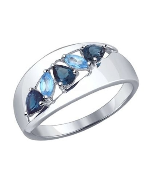 Sidabrinis žiedas su London topazais - Sidabriniai žiedai - Goldinga