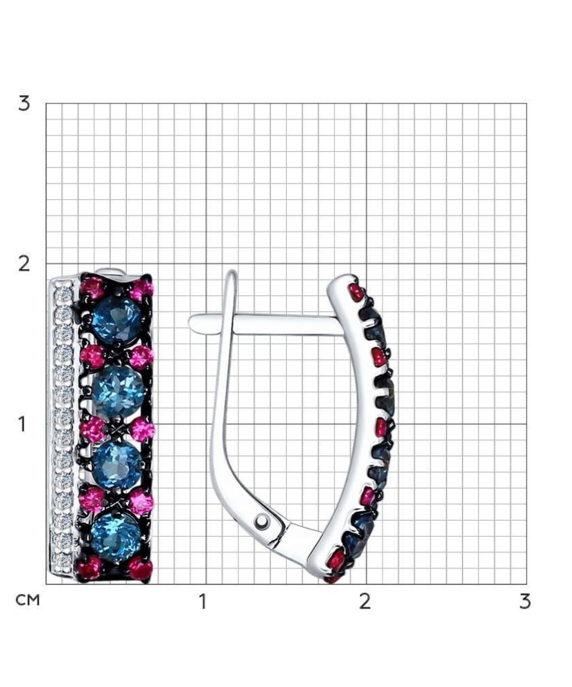 Sidabriniai auskarai su kondurais ir topazais - Sidabriniai auskarai - Goldinga