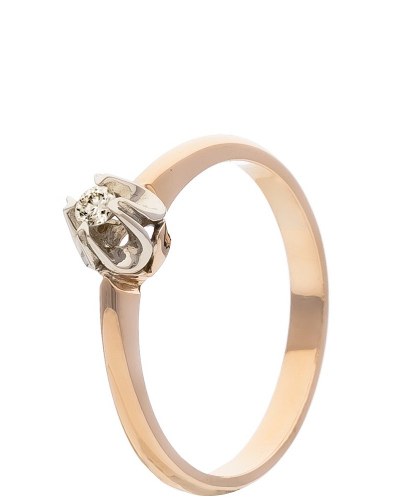 Auksinis žiedas su briliantu - Auksiniai Žiedai su brangakmeniais - Goldinga