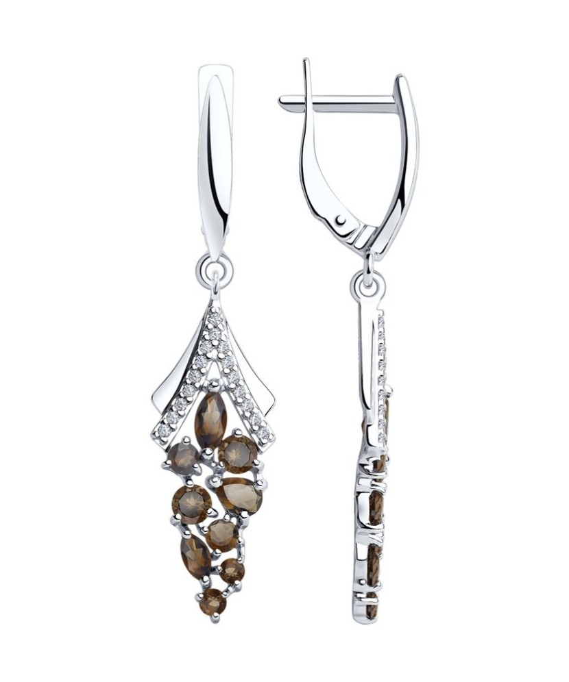 Sidabriniai auskarai su Topazais ir cirkoniais - Sidabriniai auskarai - Goldinga