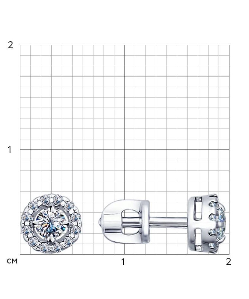 Sidabriniai auskarai su cirkoniais - Sidabriniai auskarai - Goldinga