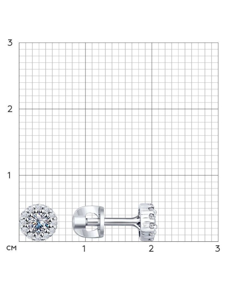 Sidabriniai auskarai su cirkoniais - Sidabriniai auskarai - Goldinga