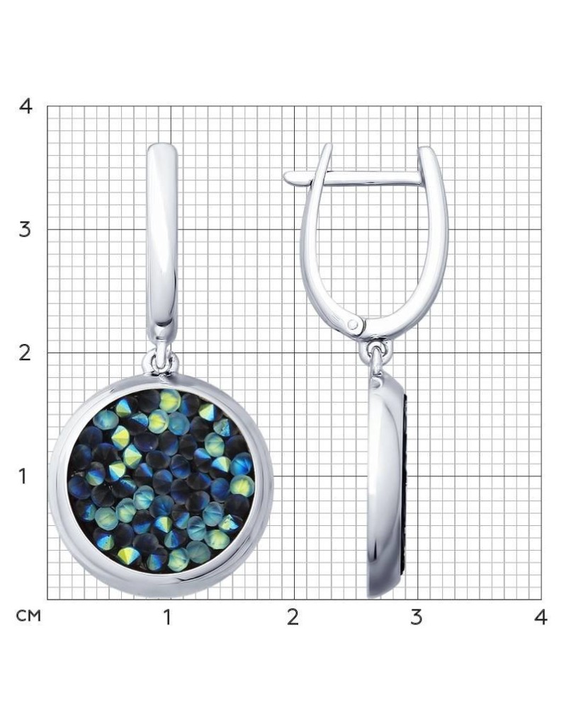 Sidabriniai auskarai su kristalais - Sidabriniai auskarai - Goldinga