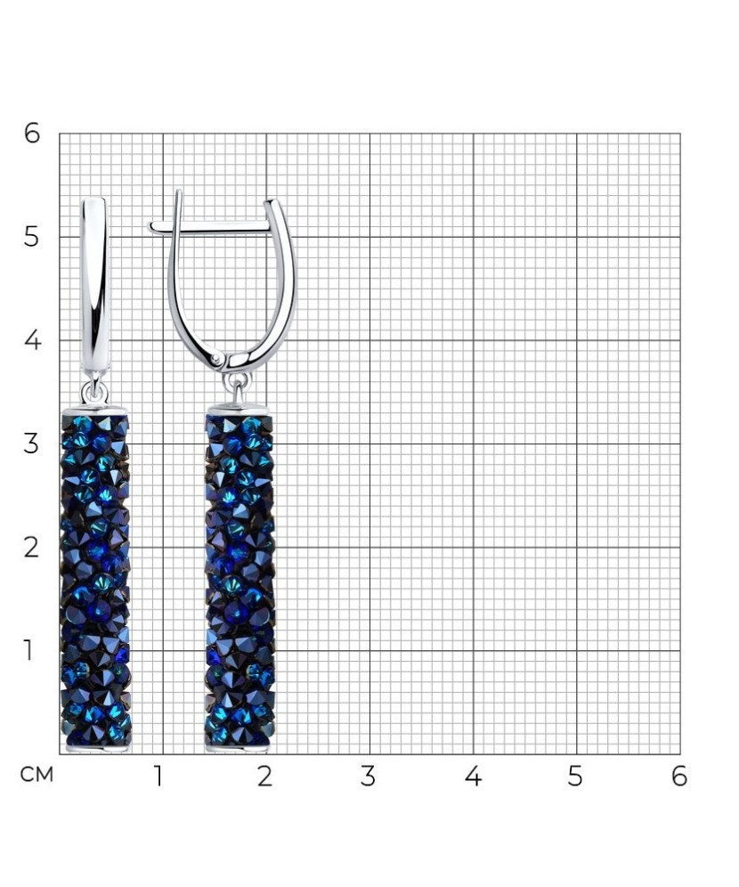 Sidabriniai auskarai su kristalais - Sidabriniai auskarai - Goldinga
