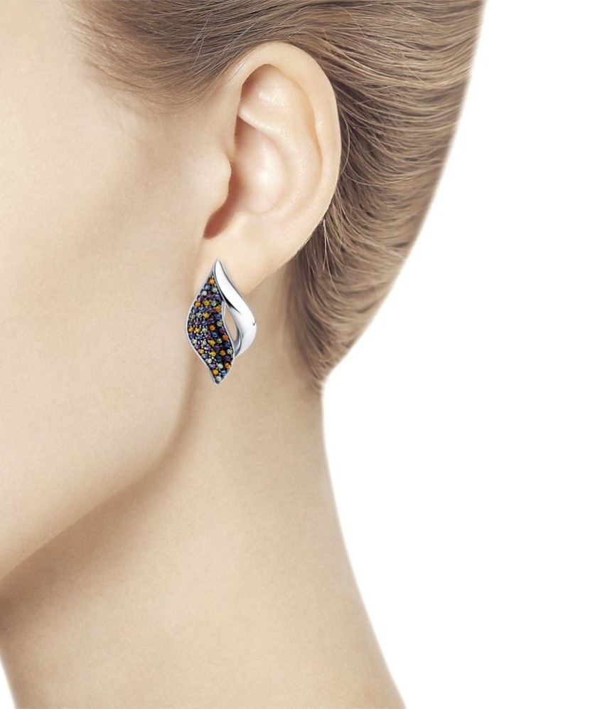 Sidabriniai auskarai su cirkoniais - Sidabriniai auskarai - Goldinga