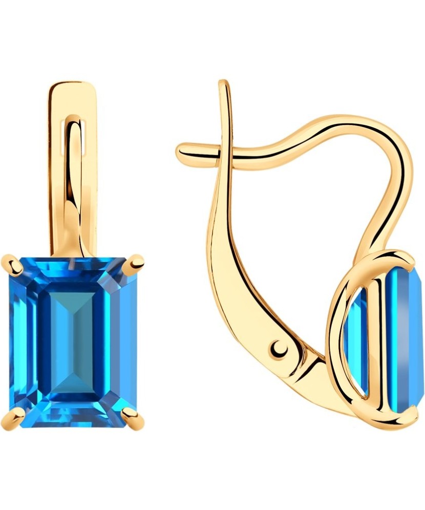 Auksiniai auskarai su topazu - Auksiniai auskarai - Goldinga