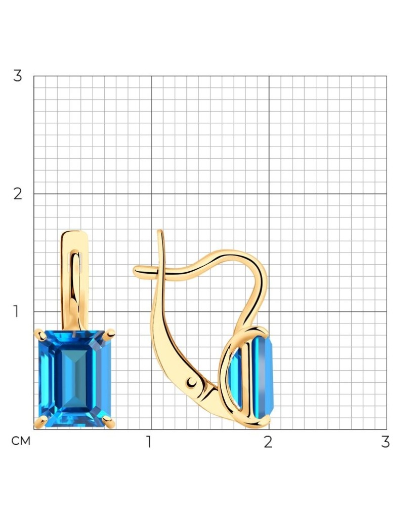 Auksiniai auskarai su topazu - Auksiniai auskarai - Goldinga