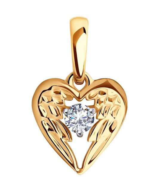 Auksinis pakabukas su cirkoniu - Auksiniai pakabukai - Goldinga