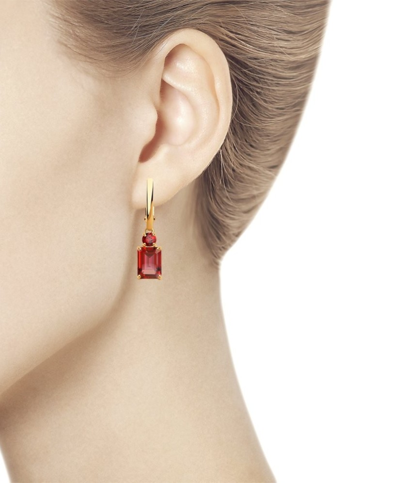 Auksiniai auskarai su kristalais - Auksiniai auskarai - Goldinga