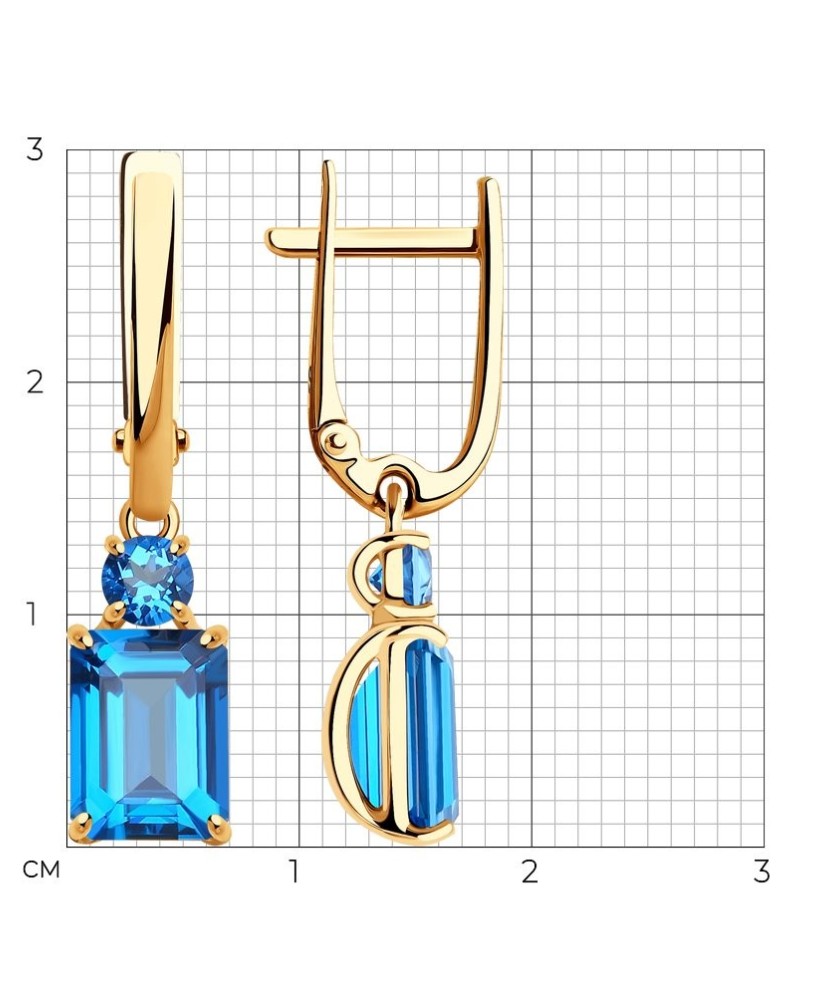 Auksiniai auskarai su topazais - Auksiniai auskarai - Goldinga