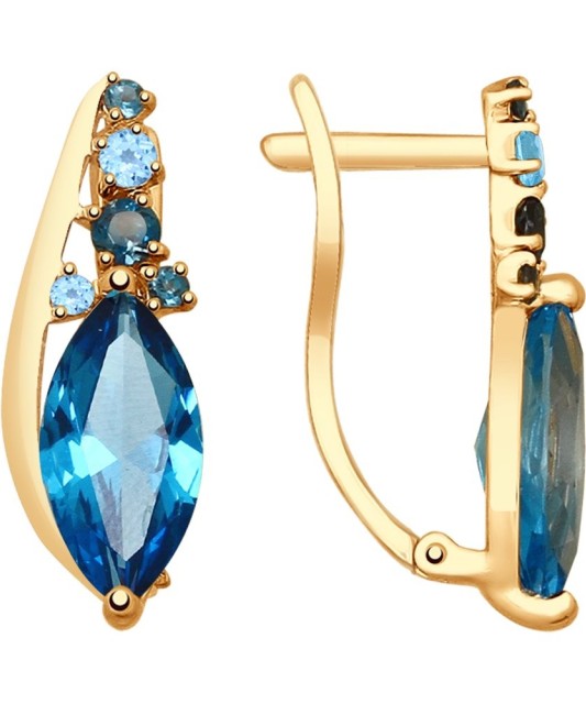 Auksiniai auskarai su topazais - Auksiniai auskarai - Goldinga