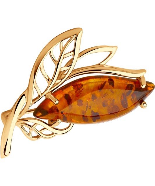 Auksinė sagė su gintaru - Sagės - Goldinga