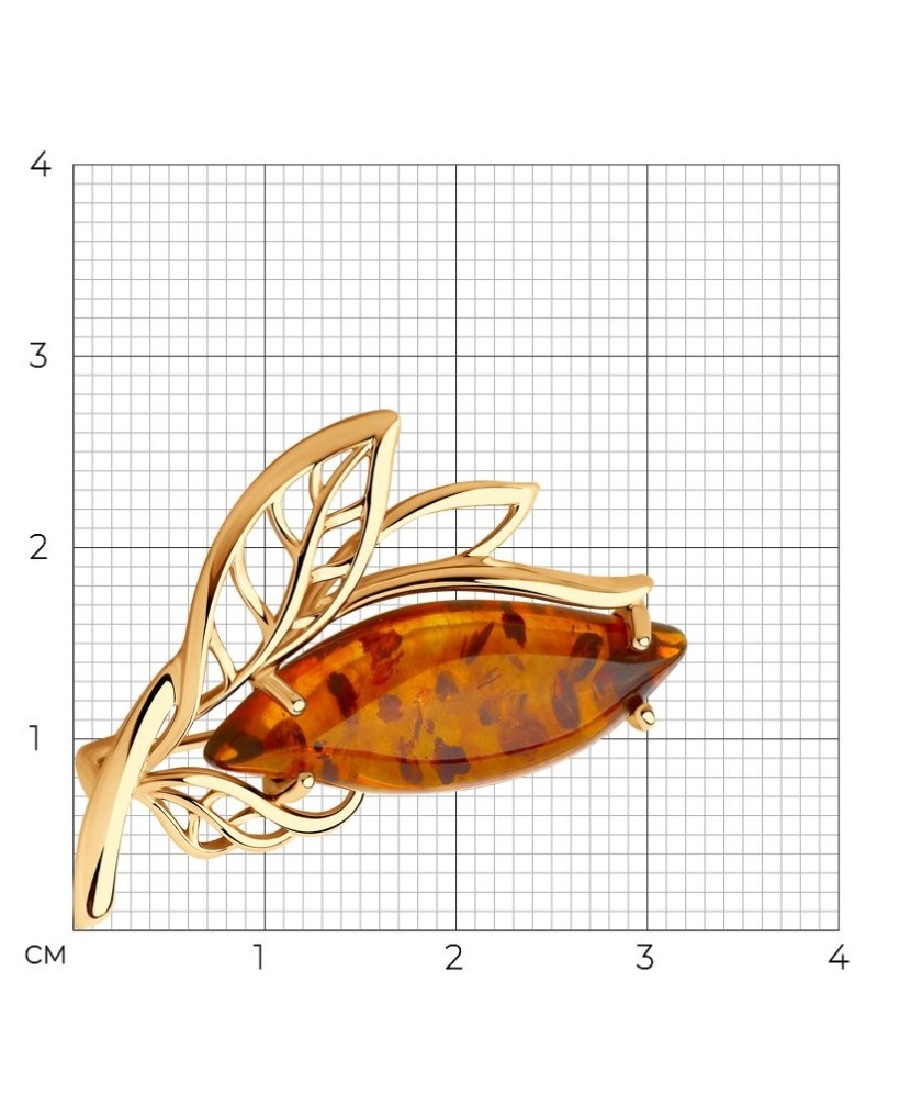 Auksinė sagė su gintaru - Sagės - Goldinga