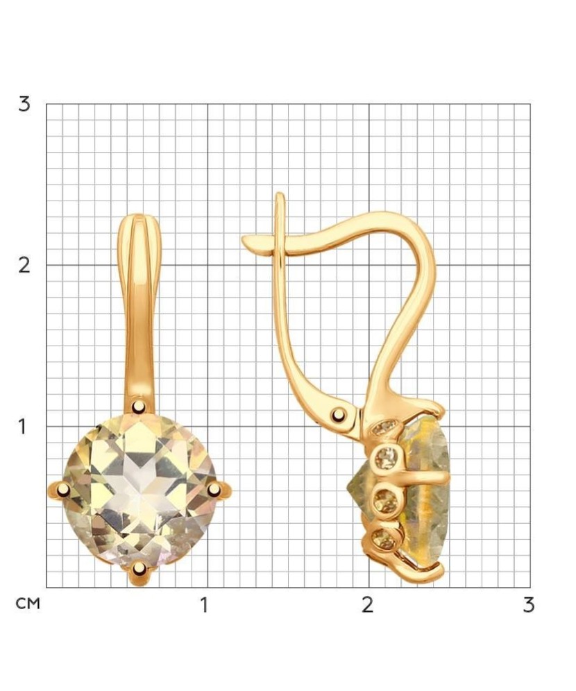 Auksiniai auskarai su kristalu - Auksiniai auskarai - Goldinga