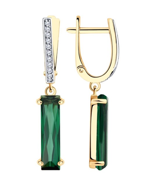 Auksiniai auskarai su sitalais ir cirkoniais - Auksiniai auskarai - Goldinga