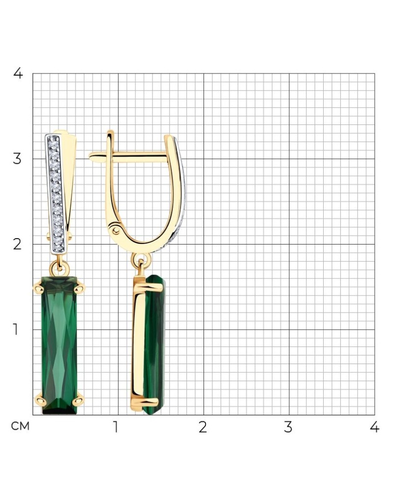 Auksiniai auskarai su sitalais ir cirkoniais - Auksiniai auskarai - Goldinga