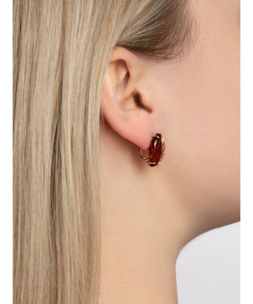 Auksiniai auskarai su gintaru - Auksiniai auskarai - Goldinga