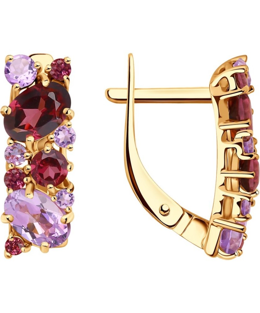 Auksiniai auskarai su ametistais - Auksiniai auskarai - Goldinga