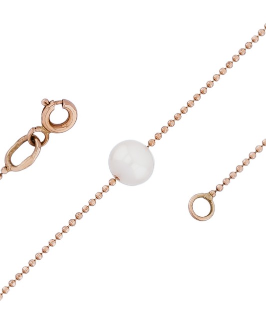 Auksinė grandinėlė su perlais 1mm - Auksinės grandinėlės - Goldinga