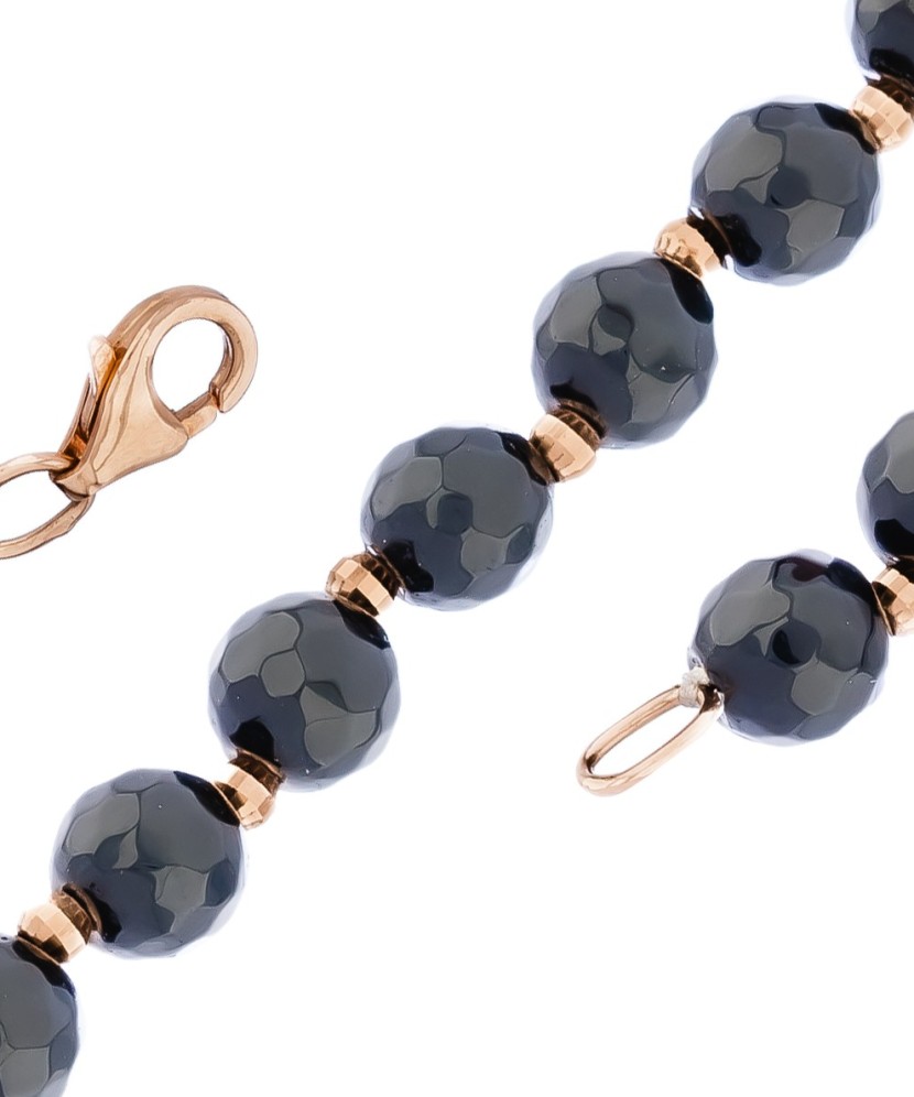 Auksinė grandinėlė su oniksais 8mm - Auksinės grandinėlės - Goldinga