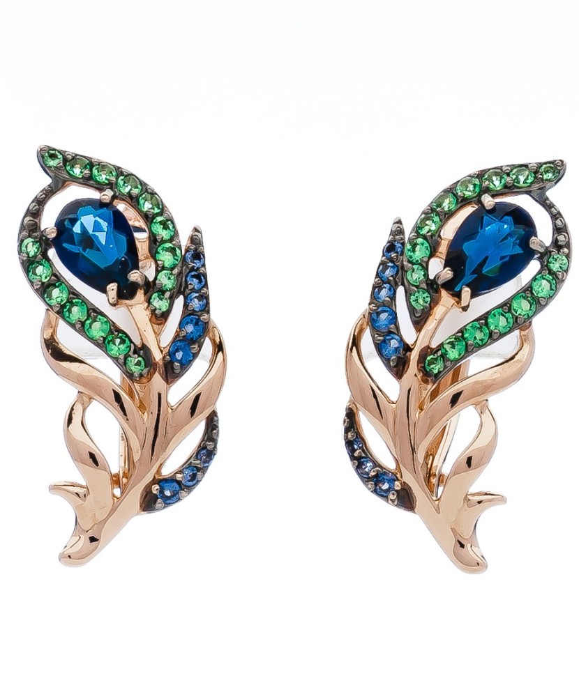 Auksiniai auskarai su cirkoniais - Auksiniai auskarai - Goldinga