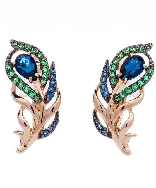 Auksiniai auskarai su cirkoniais - Auksiniai auskarai - Goldinga