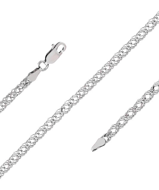 Sidabrinė grandinėlė dengta rodžiu "Rombo" - Sidabrinės grandinėlės - Goldinga