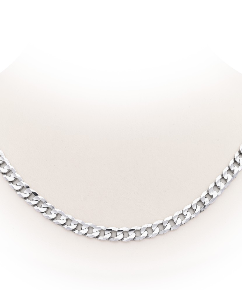 Sidabrinė grandinėlė dengta rodžiu "Curb" - Sidabrinės grandinėlės - Goldinga