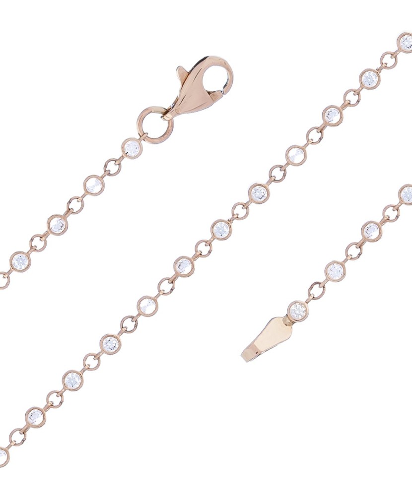 Auksinė grandinėlė ant kojos su cirkoniais - Grandinėlės ant kojos - Goldinga