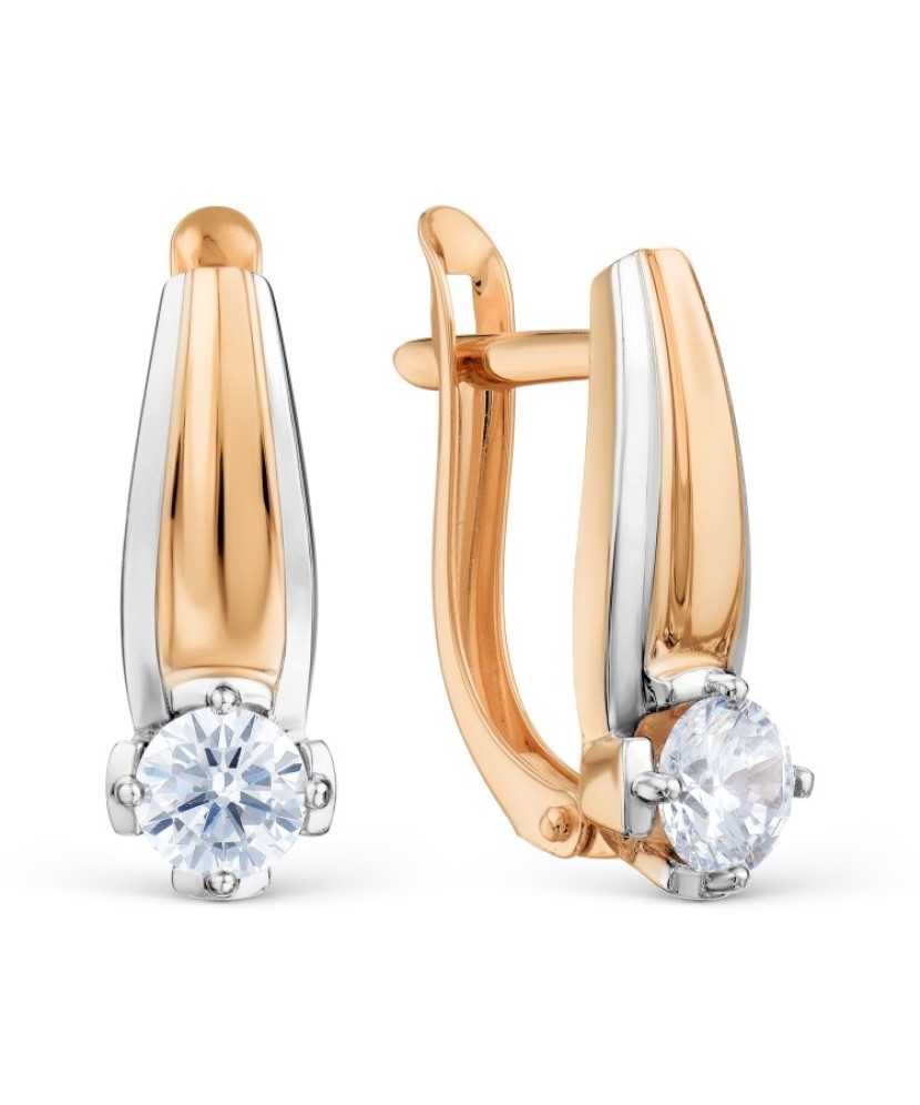 Auksiniai auskarai su cirkoniais - Auksiniai auskarai - Goldinga