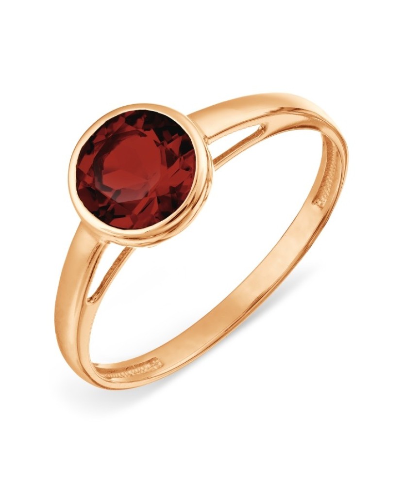 Auksinis žiedas su granatu - Auksiniai žiedai - Goldinga