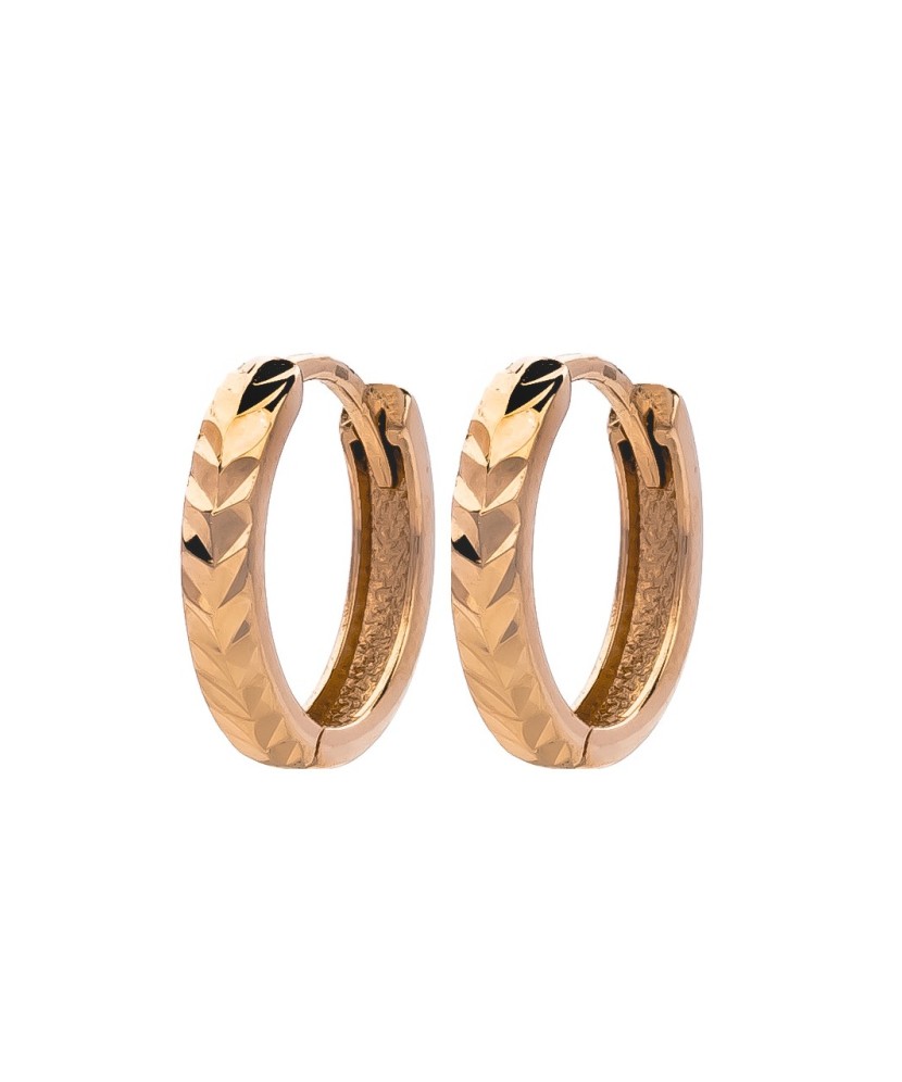 Auksiniai graviruoti auskarai "rinkutės" - Auksiniai auskarai - Goldinga