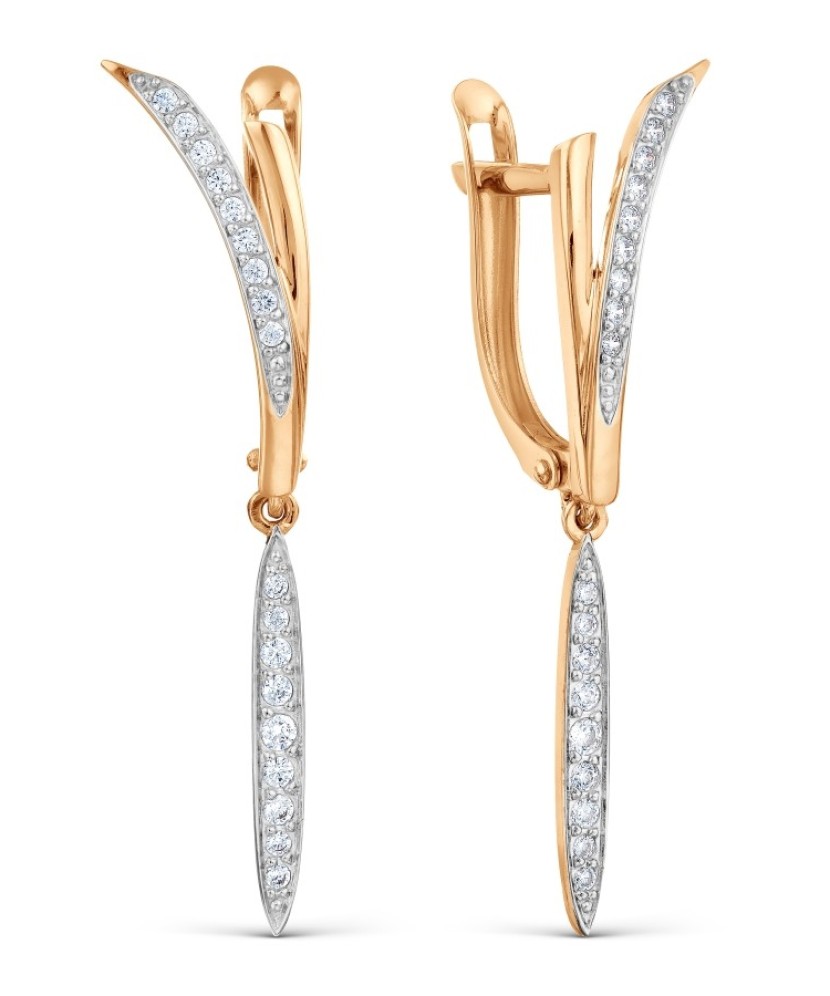 Auksiniai auskarai su cirkoniais - Auksiniai auskarai - Goldinga