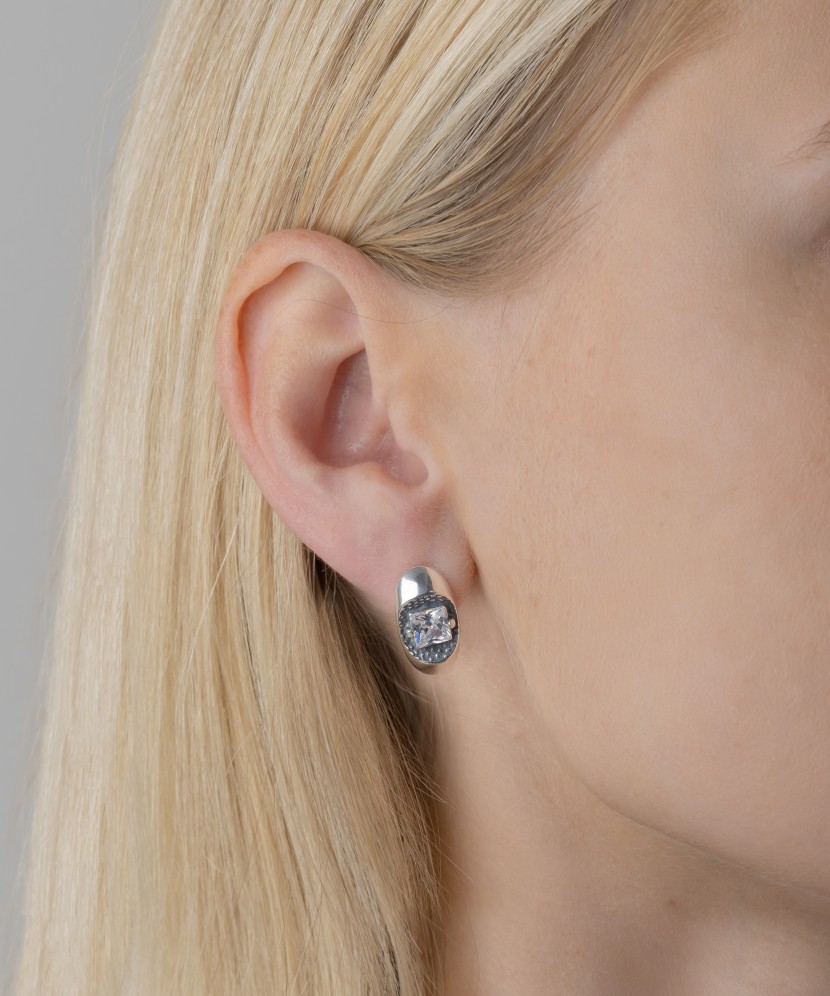 Sidabriniai auskarai su cirkoniu - Sidabriniai auskarai - Goldinga