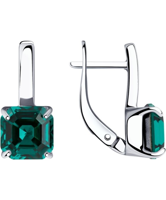 Sidabriniai auskarai su kristalu - Sidabriniai auskarai - Goldinga