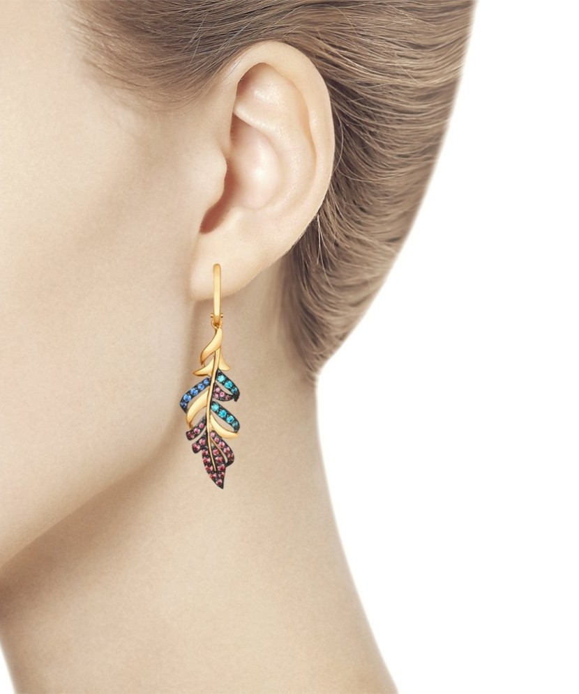 Auksiniai auskarai su cirkoniais - Auksiniai auskarai - Goldinga